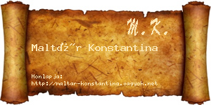Maltár Konstantina névjegykártya